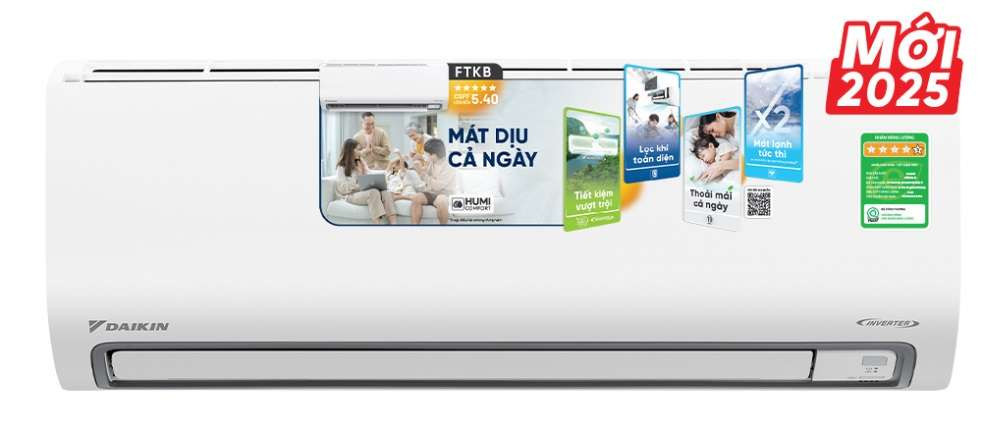 Điều hòa Daikin 12000 BTU inverter 1 chiều FTKB35ZVMV - ảnh 2