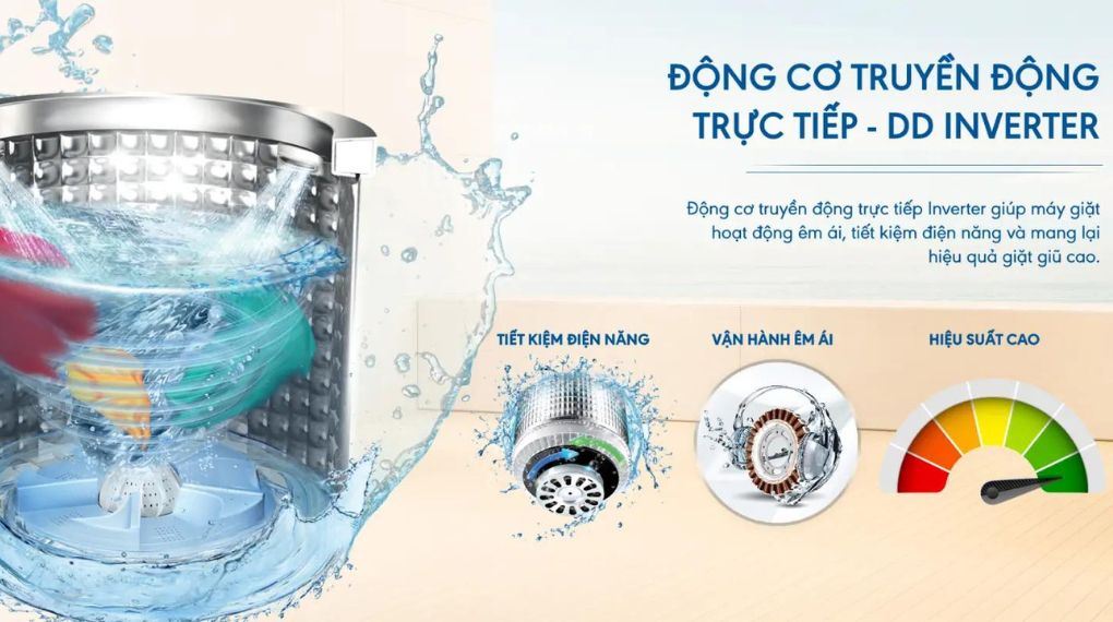 Máy giặt Aqua Inverter 11 kg AWM11-B316L(B) - ảnh mô tả