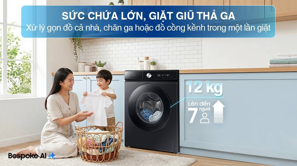 Máy giặt Samsung Inverter 12 kg WW12CGC04DABSV - ảnh 2